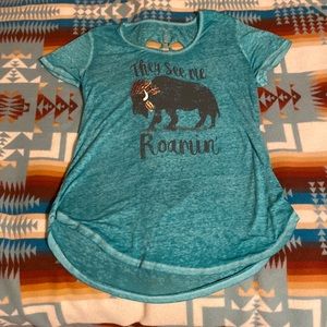 “They See Me Roaming” Wrangler Buffalo Top